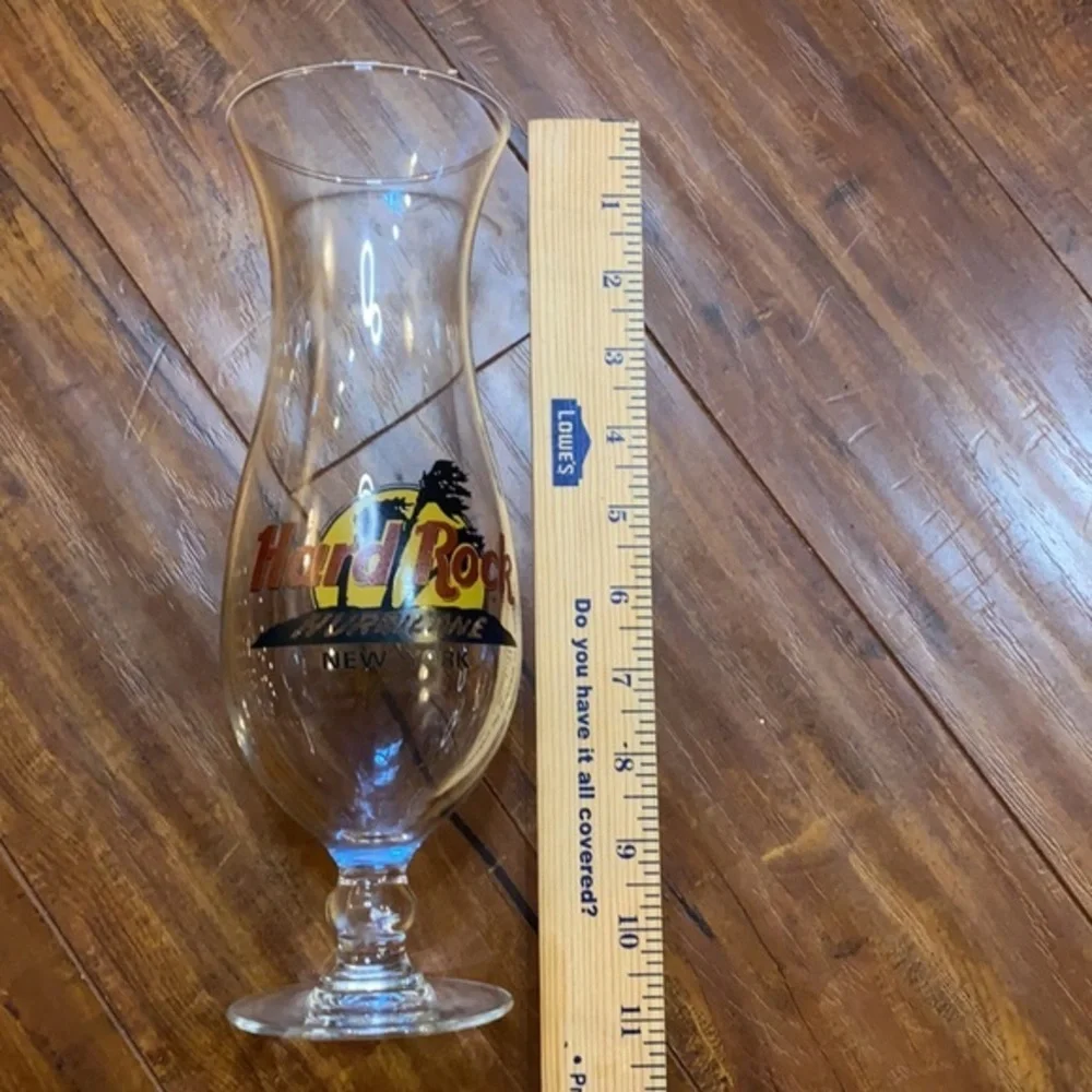 Hard Rock Cafe New York Hurricane Glass NYC Skyline Souvenir 9